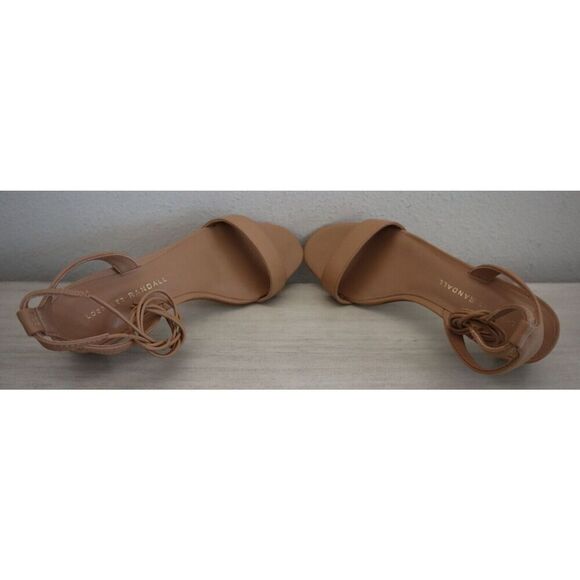 Loeffler Randal Women's Sz 6B Dune/Beige Jackie Mid-Heel Ankle Wrap Sandals - Picture 6 of 16